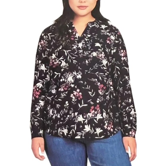 Hilary Radley Long Sleeve Tunic Length Blouse - Picture 1 of 9